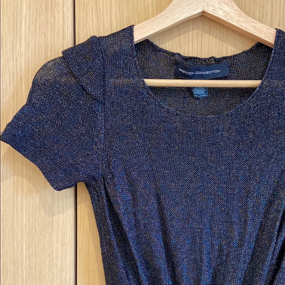 French Connection metallic cap sleeve knit dress